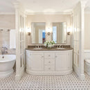 Silver light 12"x12" Honed Lattice Marble Mosaic Product shoot mosaic wash room view 5
