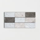 Lonte Massa Honed 8 1/2"x16 3/4" Subway On Mesh Marble Mosaic Tile product shot tile view