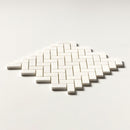 Ice white 11"x11" Polished Herringbone 1x2 Marble Mosaic Product shoot mosaic view  1