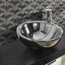 Heritage Textured 10 3/8"x12" 3d Hexagon Limestone Mosaic room shot sink view