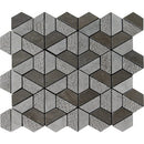 Heritage Textured 10 3/8"x12" 3d Hexagon Limestone Mosaic product shot wall view