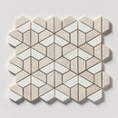 Royal And Snow White 10 3/8"x12" Textured 3d Hexagon Marble Mosaic Tile profile view