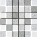 Snow White and Centennial Textured 12"x12" Limestone Mosaic 2"x2" product shot tile view 2