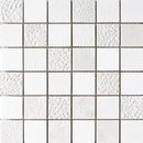 Ice white 12"x12" champagne & diana Royal Textured 2x2 Marble Mosaic Product shoot mosaic view