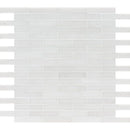 Winslow White 12"x12" Polished Marble Mosaic 5/8x3 product shot wall view