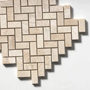 Royal Honed 12"x12" Herringbone Marble Mosaic Tile product shot angle view
