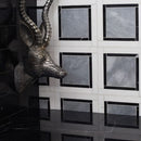 Snow White-Black and Foster Light 12 7/8"x12 7/8" Polished Cambridge Marble Mosaic room shot structure view