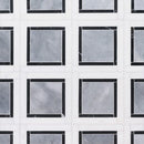 Snow White-Black and Foster Light 12 7/8"x12 7/8" Polished Cambridge Marble Mosaic product shot wall view