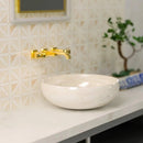 Royal, Snow White 14 3/4"x14 3/4" Honed Classic Lattice Marble Mosaic Tile bath sink view