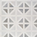 Ice white 14 3/4"x14 3/4" Avenza Multi Finish Classic Lattice Marble Mosaic Product shoot mosaic view