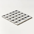 Black, Glacier, Allure, Snow White 12 1/2"x12 1/2" Multi Finish Devon Marble Mosaic Product shot tile view 3 