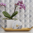 Snow White Foster Light Glacier 12 1/2"x12 1/2" Multi Finish Devon Marble Mosaic room shot showpiece view