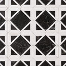 Ice white 13 9/16"x13 9/16" Black Multi Finish Kent Marble Mosaic Product shoot mosaic view