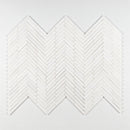 Ice white 12 7/8"x8 9/16" Honed Large Herringbone Marble Mosaic Product shoot mosaic view 1
