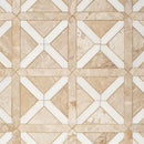 Royal, Snow White 13 7/8"x13 7/8" Honed Large Lattice Marble Mosaic Tile profile  view
