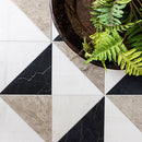 White and Black Honed Mcm Square Marble Mosaic 8"x8" Checkerboard Collection room shot plant view