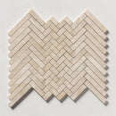 Royal Honed 16 5/6"x12 1/16" Mixed Herringbone Marble Mosaic Tile profile view