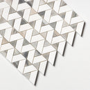 Skyline,Ice white 12 3/8"x12 3/8" Honed Monte Marble Mosaic Product shoot mosaic view 2