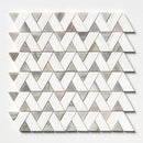 Skyline,Ice white 12 3/8"x12 3/8" Honed Monte Marble Mosaic Product shoot mosaic view