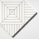 Ice white 14 5/16"x14 5/16" Multi Finish Ponte Marble Mosaic Product shoot mosaic view 2