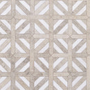 Silver light 14 13/16"x14 13/16" Snow White Honed Ponte Basket Marble Mosaic Product shoot mosaic view