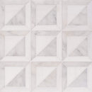 Snow White Lonte 11 15/16"x11 15/16" Multi Finish York Marble Mosaic product shot wall view
