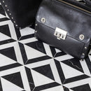 Black, Ice white 11 15/16"x11 15/16" Honed York Marble Mosaic Product shoot mosaic view 1