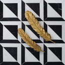 Black, Ice white 11 15/16"x11 15/16" Honed York Marble Mosaic Product shoot mosaic view 2