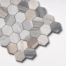 Citylight Polished 10 3/8"x12" Hexagon Marble Mosaic edge view