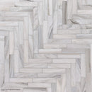 Citylight Polished 12 7/8"x8 9/16" Large Herringbone Marble Mosaic angle view