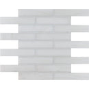 Ice white 12"x12" Polished Staggered Joint Marble Mosaic Product shoot mosaic view