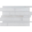 Ice white 11"x17" Honed Slides Marble Mosaic Product shoot mosaic view