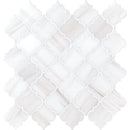 Ice white 12"x12" Honed Arabesque Marble Mosaic Product shoot mosaic view