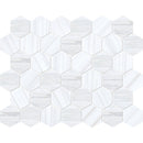White Dolomiti 10 3/8"x12" Classic Honed Hexagon Marble Mosaic product shot tile view