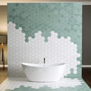 Ice white 10 3/8"x12" Polished Hexagon Marble Mosaic Product shoot mosaic view 5