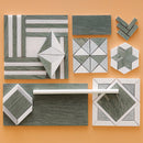 Verde Capri Snow White 14 3/16"x14 15/16" Multi Finish Stars Marble Mosaic Tile product shot multi tile view