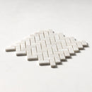 Clear Ice Polished 11"x11" Herringbone 1"x2" Marble Mosaic angle view