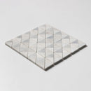 Oyama Clear Ice, Avenza, Allure Multi Finish 12 1/2"x12 1/2" Devon Marble Mosaic angle view