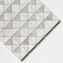 Oyama Clear Ice, Avenza, Allure Multi Finish 12 1/2"x12 1/2" Devon Marble Mosaic profile view