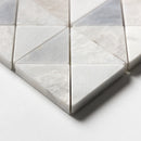 Oyama Clear Ice, Avenza, Allure Multi Finish 12 1/2"x12 1/2" Devon Marble Mosaic edge view