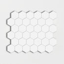 Thassos, Keefer mix 10 3/8"x12" Honed Hexagon Marble Mosaic Product shoot mosaic view