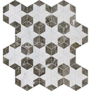 Lonte Silver Drop 14 3/16"x14 15/16" Polished Stars Marble Mosaic product shot tile view