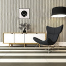 Hampton, Heritage Honed 11 13/16"x12 3/16" Raya Basket Limestone Mosaic Tile room shot chair view