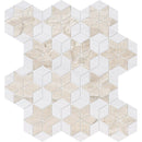 Diana Royal Snow White 14 3/16"x14 15/16" Multi Finish Stars Marble Mosaic Tile product shot tile view