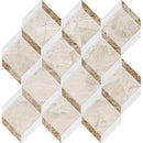 Diana Royal Snow White 14 9/16"x14 15/16" Multi Finish Steps 3d Marble Mosaic Tile product shot tile view