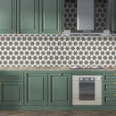 Heritage Hampton 14 3/16"x14 15/16" Honed Stars Limestone Mosaic Tile product shot kitchen view
