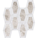 Silver Clouds Snow White 10 1/4"x12 13/16" Multi Finish Lincoln Marble Mosaic Tile product shot tile view