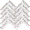 Silver Clouds Snow White 11 13/16"x12 3/16" Multi Finish Raya Basket Marble Mosaic product shot tile view