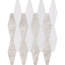 Silver Clouds Snow White 11"x14 15/16" Multi Finish Rhomboid Blend Marble Mosaic product shot tile view