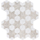 Silver Clouds Snow White 14 3/16"x14 15/16" Multi Finish Stars Marble Mosaic Tile product shot tile view